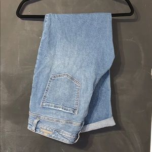 Rolled Up Distressed Jeans